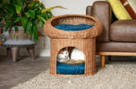 BUMI Dual-Level Rattan Pet Tower